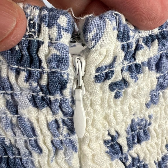 Abercrombie & Fitch Linen Cotton Floral Strapless Maxi Dress SZ MT Tropical Vaca - Picture 7 of 8